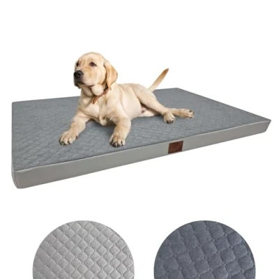 Afbeelding van Odolplusz Orthopedisch hondenbed voor grote honden, hondenkussen middelgrote en hondenmatras met wasbare overtrek, grijs, 100 x 70 7 cm