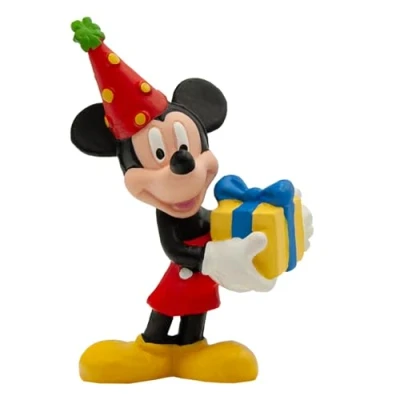 Afbeelding van Mickey Mouse Speelfiguur met cadeautje Verjaaredag Bullyland, 7 cm