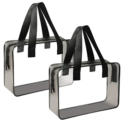 Afbeelding van LUZWAY Transparante Toilettas Set, PVC Vliegtuigtas, Waterdichte Cosmeticatas Met Handvat, Geschikt voor Dames Heren, Reisset Reizen