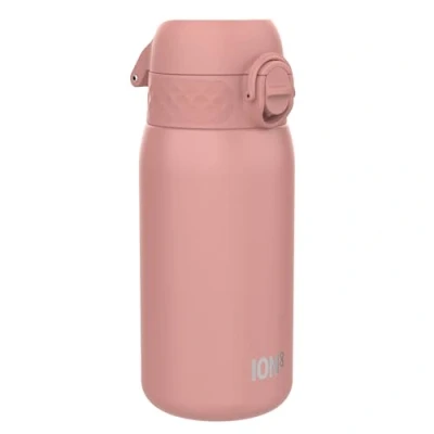 Afbeelding van Ion8 Roestvrijstalen Kinderwaterfles, 400 ml/13 oz, Lekvrij, Makkelijk te Openen, Veilige Vergrendeling, Vaatwasserbestendig, Flipdop, Draaggreep, Duurzaam, Metalen Drinkfles, Roos