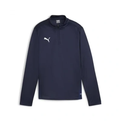 Afbeelding van Puma teamgoal training 1/4 zip top in de kleur marine.