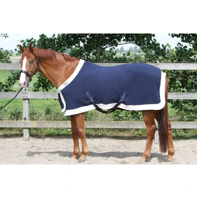 Afbeelding van Fleecedeken Harry&#039;s Horse staatsiemodel met borstflap Navy Blue Bovenlengte: 155 cm &amp; Onderlengte: 205