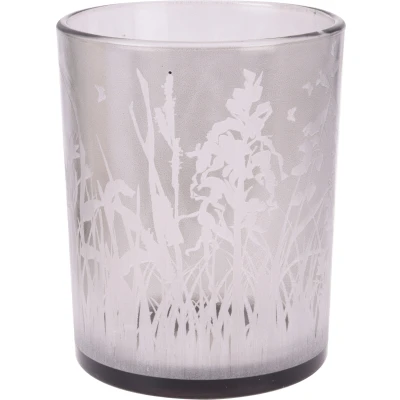 Afbeelding van Theelichthouder glas 7x8 cm grijs
