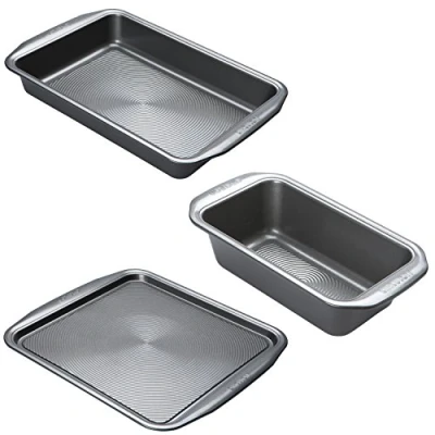 Afbeelding van Circulon Momentum carbonstaal 3 delige bakvormen set, set van 3, grijs