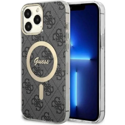 Afbeelding van Guess 4G Back Case (MagSafe Compatible) Geschikt voor Apple iPhone 13 Pro Max (6.7&quot;) Grijs