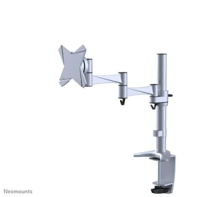 Afbeelding van FPMA D1330SILVER is een bureausteun met 3 draaipunten voor flat screens t/m 30 inch (76 cm).