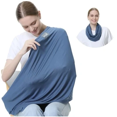 Afbeelding van NeoTech care Baby voedingsdoek, borstvoedingssjaal zachte stof grijs, beige of rood Blauw