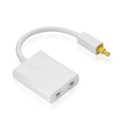 Afbeelding van Eboxer Toslink Digital Optische Audio Splitter Adapter Audiokabel 1 in 2 uit voor DVD CD Computer etc.(zwart, wit) (wit)