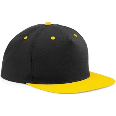 Afbeelding van Beechfield Unisex 5 Paneel Contrast Snapback Cap (Zwart / Geel)