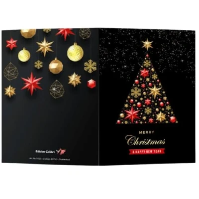 Afbeelding van EDITION COLIBRI 10 kerstkaarten: feestelijke kerstboom met envelop/envelop st. elegante vouwkaarten kerstboommotief in set bijpassende enveloppen, (11133)