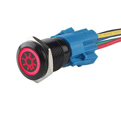 Afbeelding van ETOPARS Zwarte Schaal 19mm 12V 5A Auto Vrachtwagen Tuimelschakelaar Drukschakelaar Schakelaar Rood Licht Koplamp Wipschakelaar AAN/UIT Waterdichte Stekker Draad