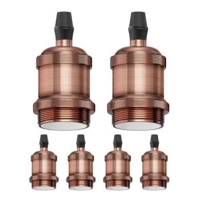 Afbeelding van ledscom.de 6 stuks E27 fitting RETRA, brons, 230V AC, max. 60W