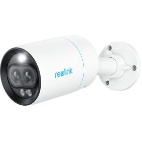 Afbeelding van Reolink P330M 4K slimme PoE camera met dubbele lens, volledige weergave en close upbeelden,