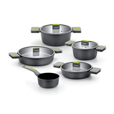 Afbeelding van BRA Life 9 delige pannenset, gegoten aluminium, met antiaanbaklaag