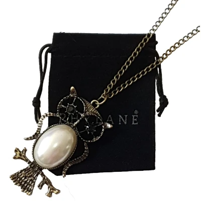 Afbeelding van Lange Ketting Met Uil Hanger Parel 70 cm Rhylane
