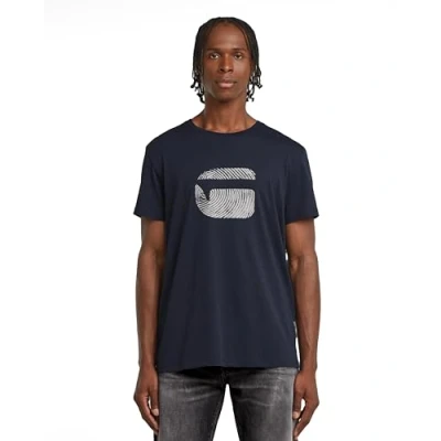 Afbeelding van G STAR Heren Finger Print Burger T Shirt, blauw (Salute D26041 c506 c742), L