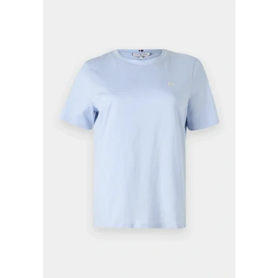 Afbeelding van Tommy Hilfiger Contrast FLAG TEE Tshirt basic, Dames, Maat: XS, Breezy blue