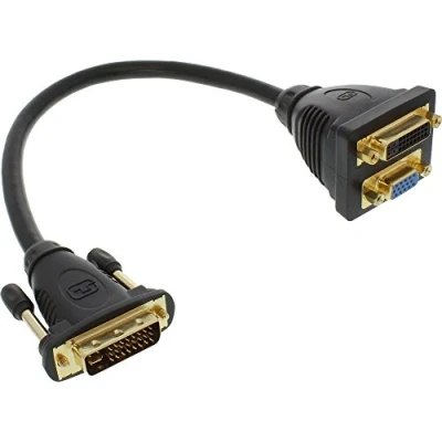 Afbeelding van InLine® DVI adapterkabel, stekker naar socket + S VGA