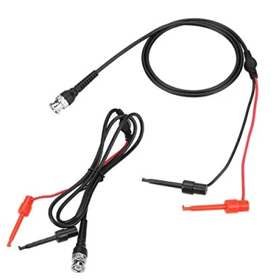 Afbeelding van BNC meetsnoerenset, meetsnoerenset Oscilloscoopsondes, kabeloscilloscoop meetsnoerensets, 2 Stuks Naar Dubbele Testhaaksonde oscilloscoopmachine meetsnoer Coaxiale Kabels
