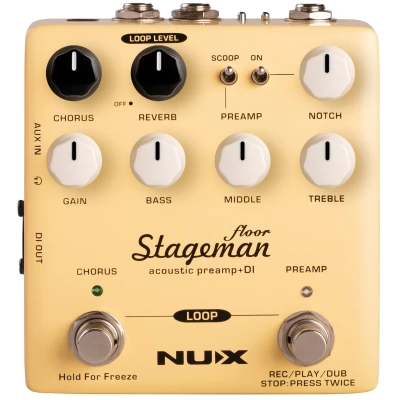 Afbeelding van Nuxpedals Stageman Floor, akoestische voorversterker, voor gitaar, EQ, Looper
