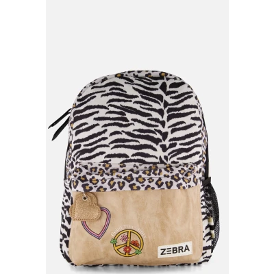 Afbeelding van Zebra Trends Olivia Rugzak wit beige Laptoptas Laptoprugzak backpack