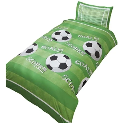 Afbeelding van Rapport Home Goal Football Eenpersoons Dekbedovertrek en Kussensloop Set, Groen