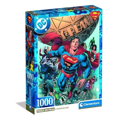 Afbeelding van Clementoni Puzzel 1000 Stukjes Superman 2025 Compact Formaat Voor Volwassenen