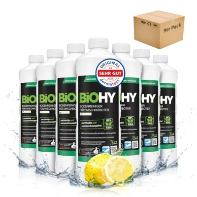 Afbeelding van BiOHY Vloerreiniger voor dweilrobots (9 x 1l Fles) Concentreer alle veeg &amp; zuigrobots met natte functie duurzaam ecologisch (Wischroboter)
