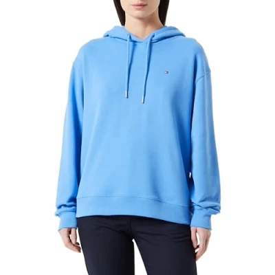 Afbeelding van Tommy Hilfiger FLAG Embroidery Drawstring Hoodie, Dames, Maat: Large, Blue spell