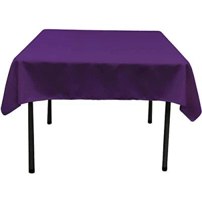 Afbeelding van LA Linen Vierkant tafelkleed van polyester/popeline, polyester, paars, 132 x 0,04 cm