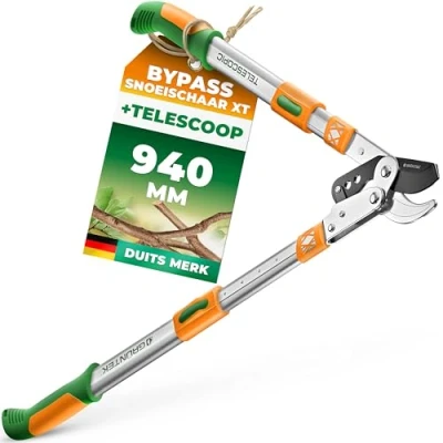 Afbeelding van Beweeg over de afbeelding om in te zoomenGRÜNTEK telescopische takkenschaar XT 685 940 mm bypass smart cut, snoeischaar, gehard lemmet 82 mm, 6 voudig verstelbare handgrepen 90 dagen tevredenheidsgarantie !