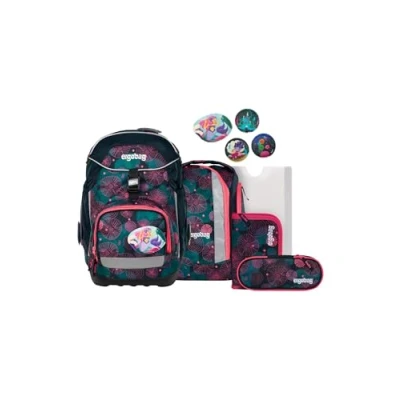 Afbeelding van ergobag Pack set ergonomische schoolrugzak Flexibel 6 delige 1e klas basisschool voor meisjes en jongens, Koraalbeer Paars, Eén maat, Schooltassenset