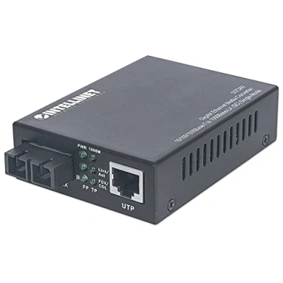Afbeelding van Intellinet 507349 1000Mbit/s 1310nm Single mode Zwart netwerk media converter