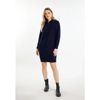 Afbeelding van Gebreide jurk DREIMASTER XXL / Marine 66% gerecycled polyester 20% nylon 11% polyacryl 3% wol