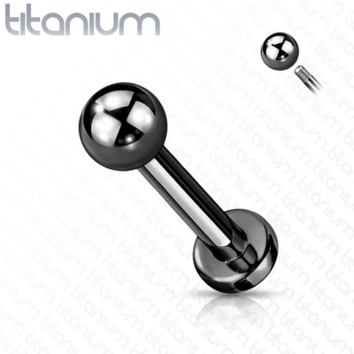 Afbeelding van Piercing titanium stud basis 1.2x8 zwart