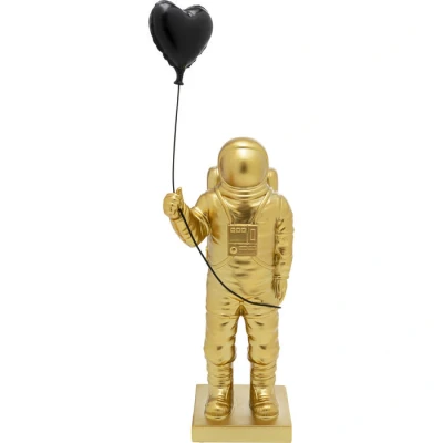 Afbeelding van Kare Design decoratieve figuur ballon astronaut, goud, polyhars, handgemaakt, unicum, 41x13x11cm (h x b d)