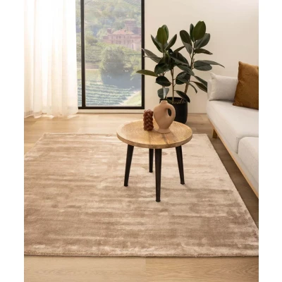 Afbeelding van Viscose Vloerkleed Vierkant Pearl Beige 200x200 Cm