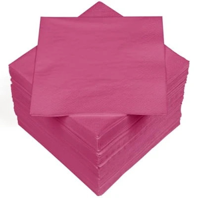 Afbeelding van Heku 30241 12: 100 effen servetten, 3 laags, 33x33cm, roze