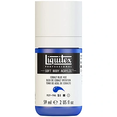 Afbeelding van Liquitex 1959381 Professional Acrylfarbe Soft Body Künstlerfarbe in cremiger deckender Konsistenz, hohe Pigmentierung, lichtecht &amp; alterungsbeständig, 59ml Flasche Kobaltblau Imit.