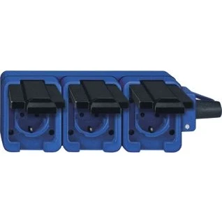 Afbeelding van Schneider electric merten slagvast wandcontactdoos 3 voudig blauw 229393