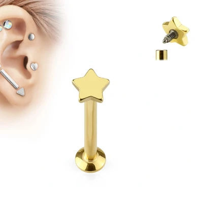 Afbeelding van Piercing ster goud kleurig 8 mm