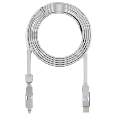 Afbeelding van inCharge XL oplaadkabel USB C &amp; Lightning van Rolling Square 3 Meter / Wit
