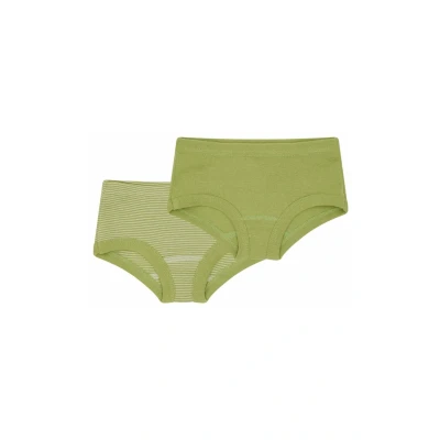 Afbeelding van loud + proud Dubbelpak voor meisjes, fijne rib van biologisch katoen en GOTS gecertificeerde panty, Avocado., 122 128