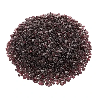 Afbeelding van Granaat Mini trommelstenen edelsteen chips 4 10 mm diameter Premium kwaliteit levensbron Plus (100 gram)