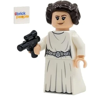 Afbeelding van LEGO Star Wars: Princess Leia minifiguur met blasterpistool en bonuscape