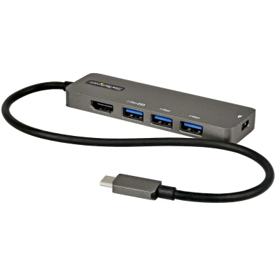 Afbeelding van StarTech.com DKT30CHPD3 interface hub USB 3.2 Gen 1 (3.1 1) Type C 5000 Mbit/s Zwart, Grijs