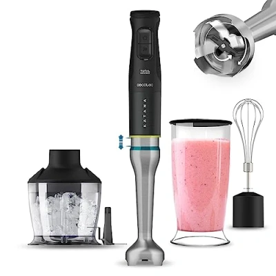Afbeelding van Cecotec Handmixer Katana 15 TotalDestroy Chop B. 1500 W, dubbele messen, 21 snelheden en turbo, 4 messen met zwart titanium, ext