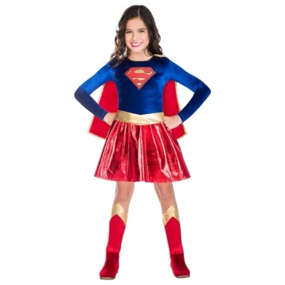 Afbeelding van amscan 9908395 Super Girl Kostuum, Blauw, Rood, Leeftijd: 10 12 jaar