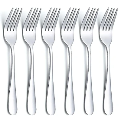 Afbeelding van Evanda 14cm Dessertvorkjes 6 Stuks, Roestvrij Staal Gebaksvorkjes Set, Fruitvorkjes, Mini Gebaksvorkjes, Snackvorkjes voor Thuis, Huwelijk, Partij, Koffieshop