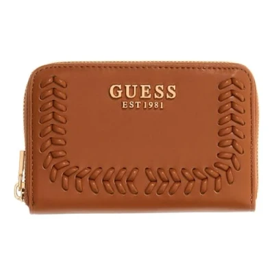Afbeelding van GUESS portemonnee Tatum SLG Zip Around Wallet Caramel Lichtbruin